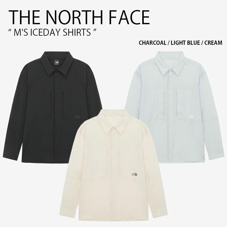 THE NORTH FACE ノースフェイス シャツ M'S ICEDAY SHIRTS アイスデイ シャツ 長袖 ロングスリーブ ナイロンシャツ カジュアル ナチュラル アウトドア グレー ブルー アイボリー メンズ レディース 男性用 女性用 男女共用 NH8LR01A/B/C
