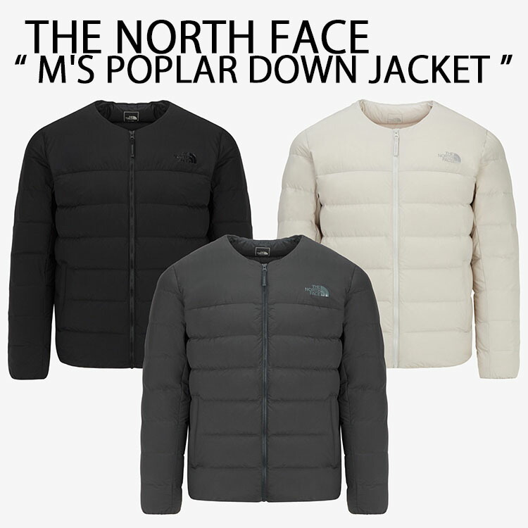 THE NORTH FACE 北の方人間の顔 落ちこむ上衣 M\u0027S POPLAR DOWN JACKET 落ちこむジレー 上衣 BLACK GRAY WHITE 否色つや上衣 キルティング メンズ レディース NJ1DR00A/B/C