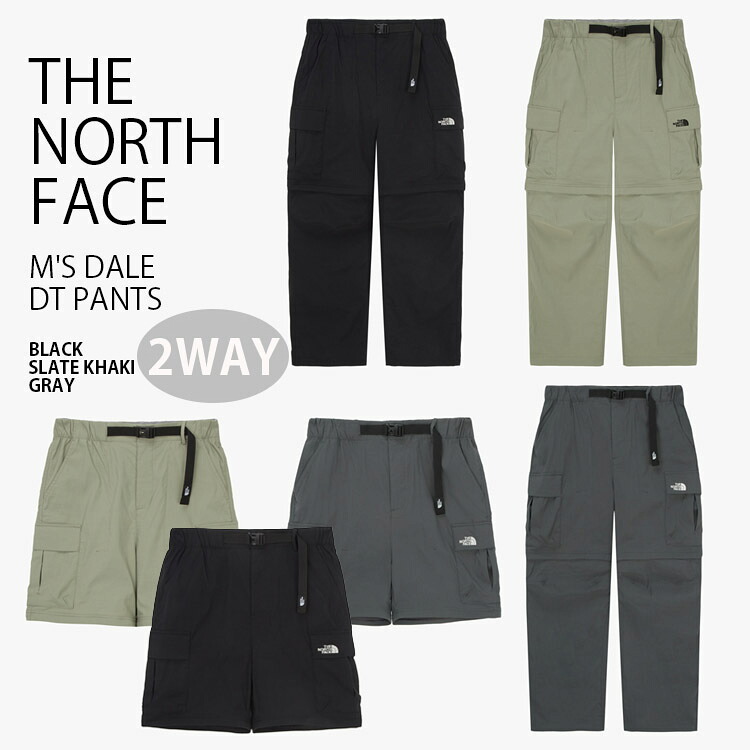 THE NORTH FACE ノースフェイス コンバーチブルパンツ M'S DALE DT PANTS デール デタッチャブル パンツ 長ズボン ナイロンパンツ イージーパンツ ロゴ カジュアル ブラック カーキ グレー メンズ レディース 男性用 女性用 男女共用 NP6NR06A/B/C