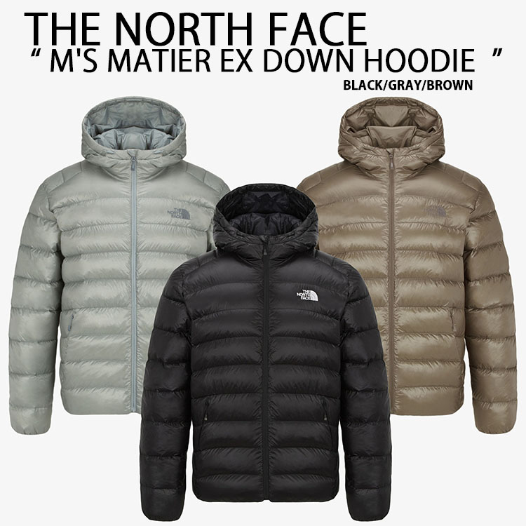 THE NORTH FACE ノースフェイス ダウンジャケット M'S MATIER EX DOWN HOODIE (RDS) ダウンパーカー 軽量ダウン BLACK GRAY BROWN ダウン フード一体型 パーカー ブラック ライトグレー ベージュブラウン メンズ レディース NJ1DR72A/B/C