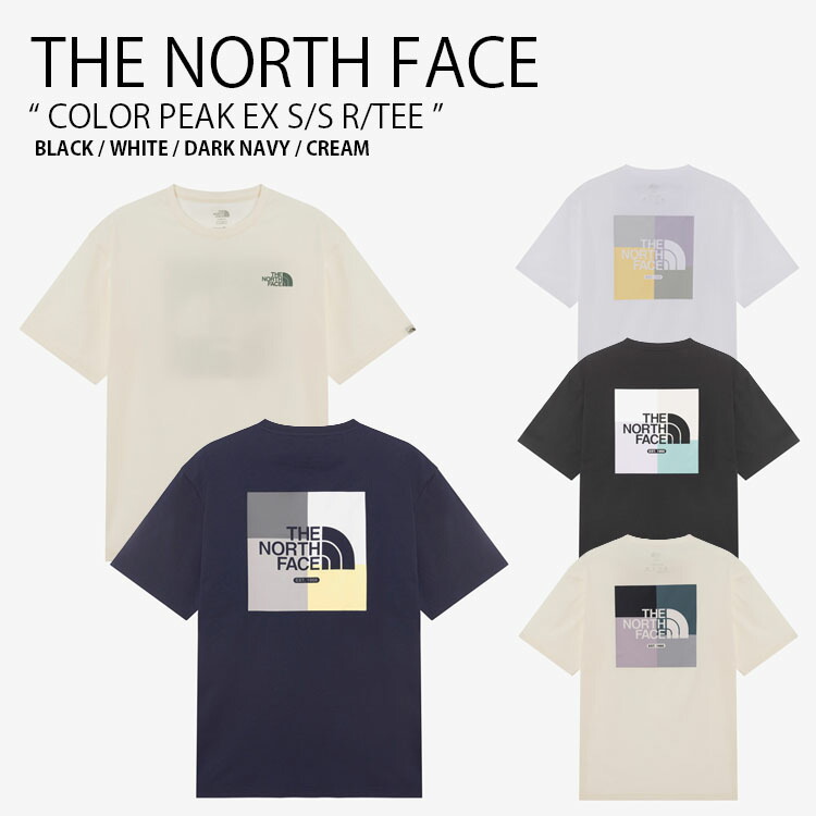 THE NORTH FACE ノースフェイス Tシャツ COLOR PEAK EX S/S R/TEE カラー ピーク ショートスリーブ ラウンドネック ティーシャツ 半袖 カットソー ロゴ カジュアル ストリート WHITELABEL メンズ レディース 男性用 女性用 男女共用 NT7UR24J/K/L/M