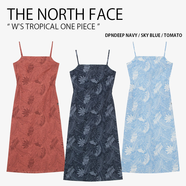 THE NORTH FACE ノースフェイス レディース ワンピース W'S TROPICAL ONE PIECE ウィメンズ トロピカル ワンピース キャミソールワンピース ひざ下丈 レギュラーフィット ロゴ カジュアル ストリート アウトドア ネイビー ブルー レッド 女性用 NT7ZR31A/B/C|a-dot
