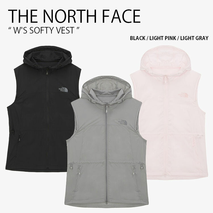 THE NORTH FACE ノースフェイス レディース ベスト W'S SOFTY VEST ウィメンズ ソフティ ベスト ジャケット ジレベスト ベストジャケット ロゴ カジュアル ストリート アウトドア ブラック ピンク グレー 女性用 NV5VR32A/B/C