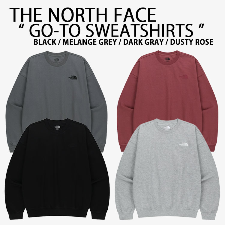 THE NORTH FACE 北の方人間の顔 白いこと付け札 調教師 GO-TO SWEATSHIRTS ゴートゥースウェットシャツ 長袖 ティーシャツ ロゴタイプ WHITELABEL 黒いこと 薄墨色 サクラ色 メンズ レディース 成人男性用 成人女性用 NM5MR50J/K/L/M