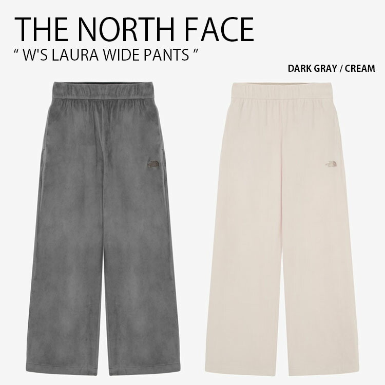 THE NORTH FACE ノースフェイス レディース スウェットパンツ W LAURA WIDE PANTS ウィメンズ ラウラ ワイドパンツ 長ズボン イージーパンツ ロングパンツ ルーズフィット ロゴ カジュアル ストリート グレー アイボリー 女性用 NP6KR91A/B