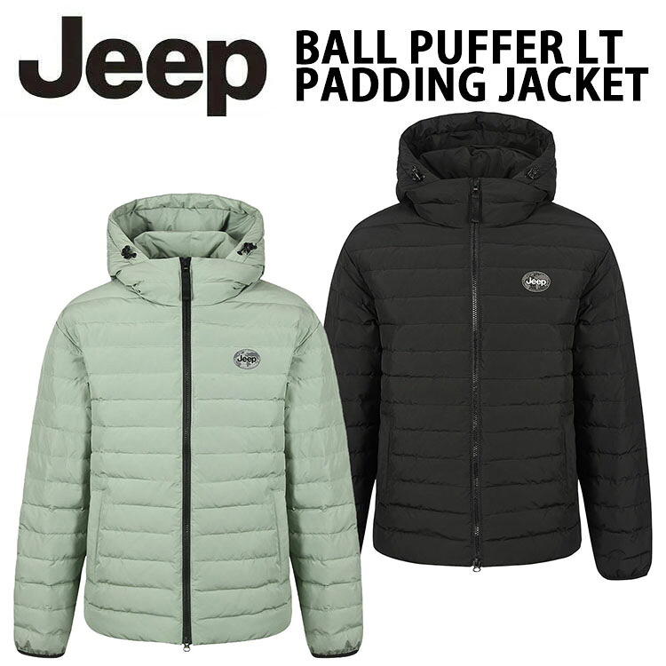 Jeep ジープ ダウンスタイル ジャケット BALL PADDING LIGHT PUFFERHOODIE JACLET パファージャケット パディングジャケット ダウンパーカー LIGHT-KHAKI BLACK 中綿ジャケット ダウンジャケット ライトカーキ ブラック メンズ レディース JQ5JPU421LK/BK|a-dot