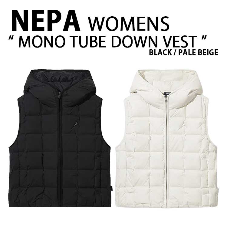 NEPA ネパ レディース 限りない上衣 W MONO TUBE DOWN VEST モノ 熱電子管 落ち込む限りない 向こう見ず ボンネット付き添い人 黒いこと ベージュ 成人女性用 7L81361【中古】未当て嵌める品