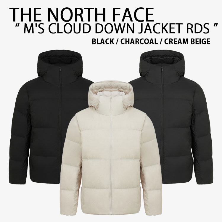 THE NORTH FACE ノースフェイス ダウンジャケット M'S CLOUD DOWN JACKET RDS クラウドダウンジャケット ダックダウン WHITELABEL 一体型 BLACK CHARCOAL CREAM BEIGE メンズ レディース NJ1DR40A/B/C｜a-dot