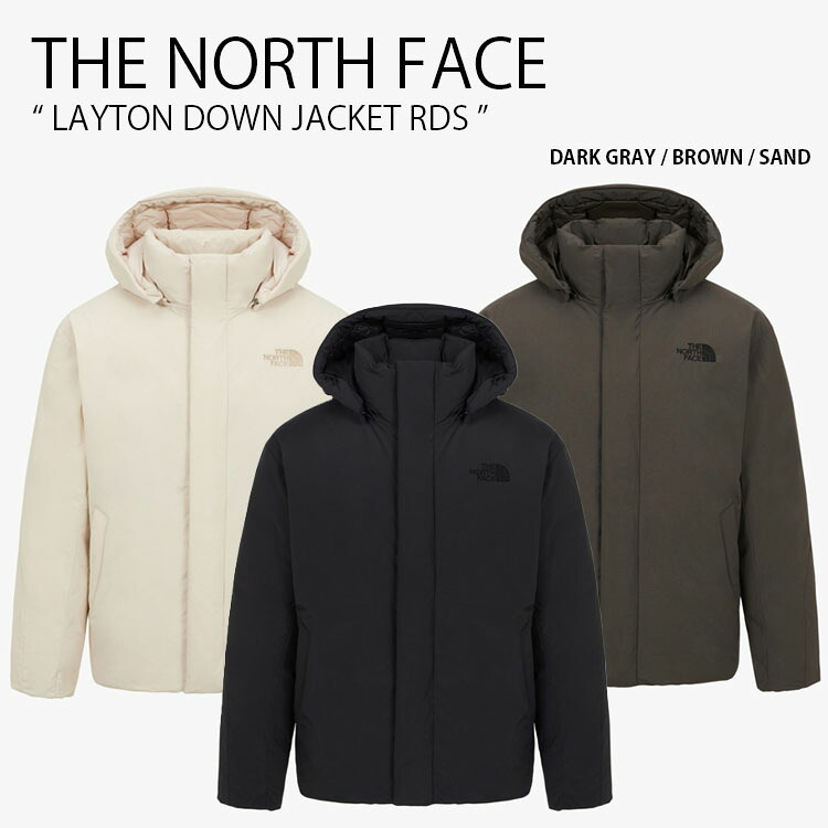 THE NORTH FACE 北の方人間の顔 落ちこむ上衣 LAYTON DOWN JACKET RDS レイトン 落ちこむ 上衣 ボンネット付き添い人 照明ランプのど首 ロゴタイプ 心地よい 表どおり 薄墨色 赤銅色 ベージュ メンズ レディース 成人男性用 お上さん用 男女共用 NJ1DR68A/B/C