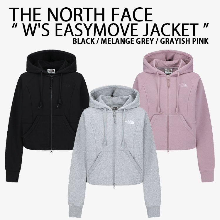 THE NORTH FACE ノースフェイス レディース パーカー W'S EASYMOVE JACKET イージームーブジャケット ジップアップ WHITELABLE 裏起毛 フーディー ブラック グレー ピンク NJ5JR80J/K/L|a-dot