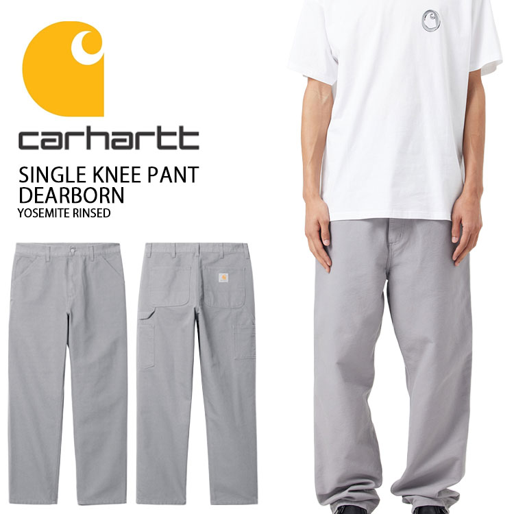 CARHARTT カーハート ロングパンツ SINGLE KNEE PANT DEARBORN GRAY シングルニーパンツ ディアボーン グレー ラベル ニーパンツ ロゴ メンズ 男性用 CA25SSPAWO【中古】未使用品