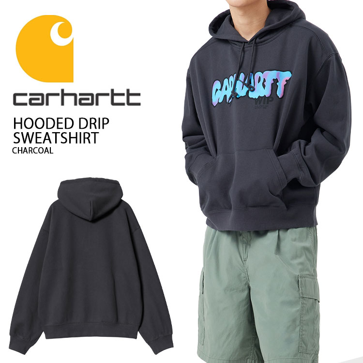 CARHARTT カーハート パーカー HOODED DRIP SWEATSHIRT CHARCOAL フーディ ドリップスウェットシャツ チャコール カジュアル ストリート 長袖 メンズ 男性用 CA24SSSWHO【中古】未使用品