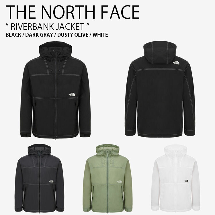 THE NORTH FACE ノースフェイス ナイロンジャケット RIVERBANK JACKET リバーバンク ジャケット パーカー フーディ ロゴ カジュアル ストリート キャンプ ブラック グレー カーキ ホワイト メンズ レディース 男性用 女性用 男女共用 NJ3LS05A/B/C/D