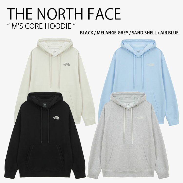 THE NORTH FACE ノースフェイス パーカー M'S CORE HOODIE コア ロングスリーブ フーディ プルオーバー 長袖 ロゴ カジュアル ストリート トレーニング ブラック グレー アイボリー ブルー メンズ レディース 男性用 女性用 男女共用 NM5PS01A/B/C/D