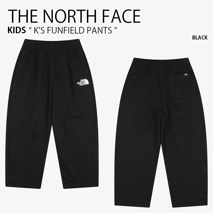 THE NORTH FACE ノースフェイス キッズ ジャージパンツ K'S FUNFIELD PANTS ファンフィールド パンツ 長ズボン イージーパンツ ロングパンツ ルーズフィット ロゴ カジュアル ストリート スポーツ ブラック 男の子 女の子 子供用 NP6KS01S