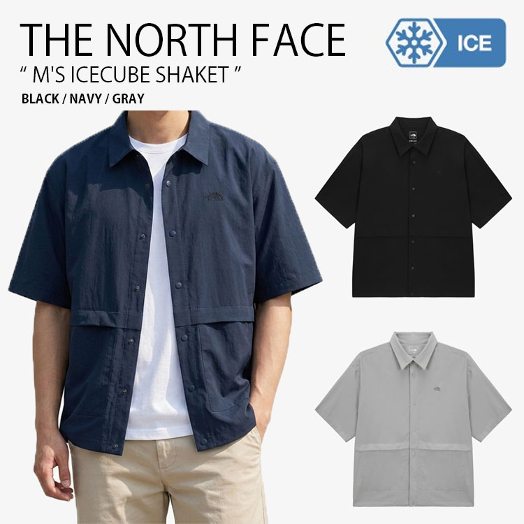 THE NORTH FACE 北の方人間の顔 心地よいプルオーバー M\u0027S ICECUBE SHAKET 内燃機関正六面体 シャケット ナイロンプルオーバー ルーズフィット 半袖 ロゴタイプ 心地よい 表どおり メンズ レディース 成人男性用 亭主もち用 男女共用 NH8SS22A/B/C