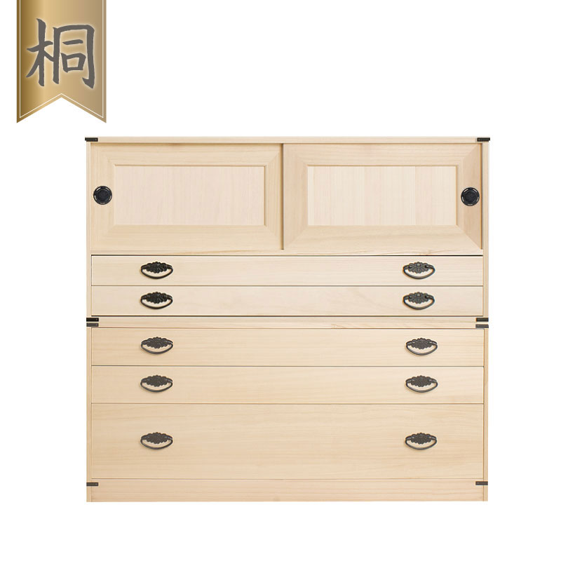 [美品] 桐箱 4段 桐衣装箱 桐箪笥 桐ダンス 着物収納 桐衣装箱 4段 キャスター付き 衣装ケース 桐ケース 押入れ収納