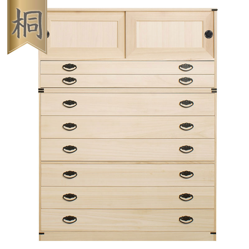 楽天市場】たとう紙ごと余裕で収納 桐たんす3段61H＋上置き2段