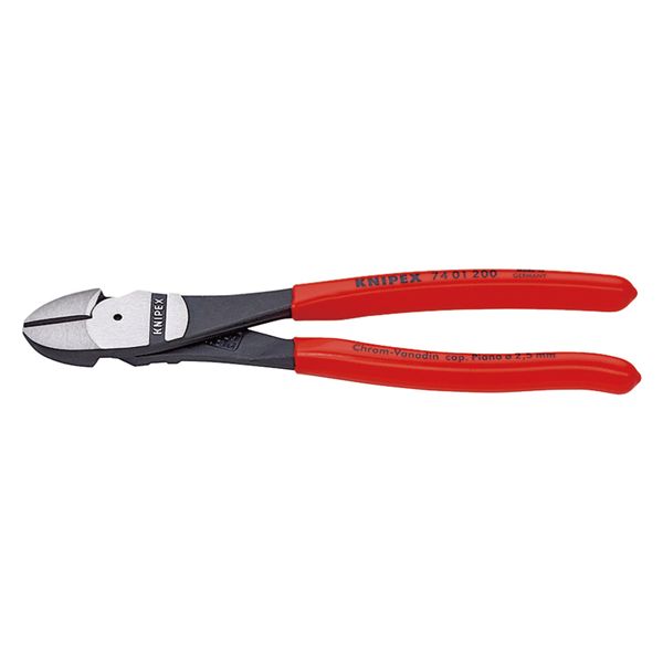 KNIPEX クニペックス 強力型斜ニッパー 硬線用 プラスチックコーティング 全長200mm 7401-200 工事 DIY 工具 ペンチ ニッパー