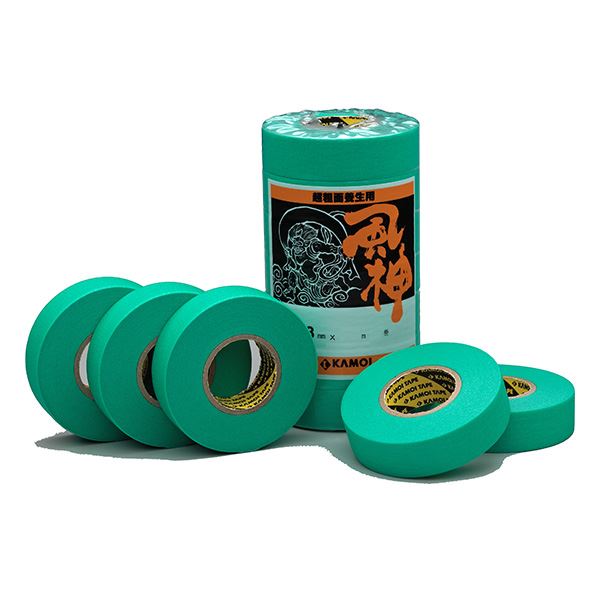 超粗面養生用マスキングテープ 風神 18mm×18m 緑色(70巻入) 文具 オフィス用品 テープ 接着用具