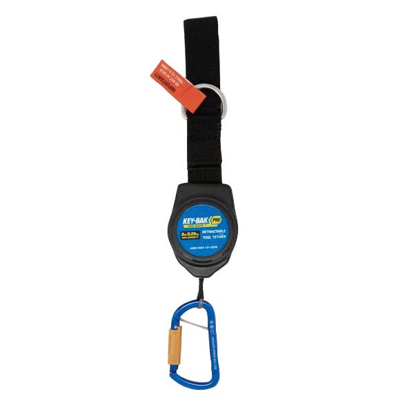 KEY-BAK キーバック 伸縮落下防止ツールテザー ベルトループ式 カラビナ付 スペクトラコード 最長153cm TOOLMATE 0KB6-0A241｜開店20周年 世田谷家具インテリア