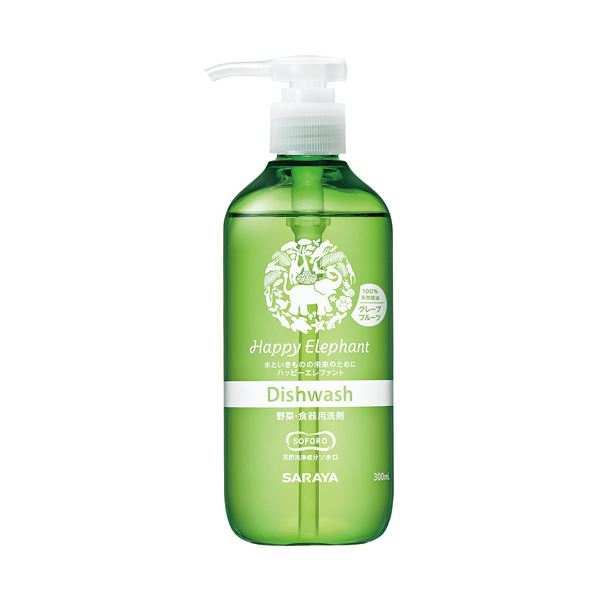 サラヤ ハッピーエレファント野菜 ・ 食器用洗剤 グレープフルーツ 本体 300ml 1本【×10セット】 【 セット販売 まとめ買い 割引 】 キッチン 食器 キッチン洗剤 クリーナー