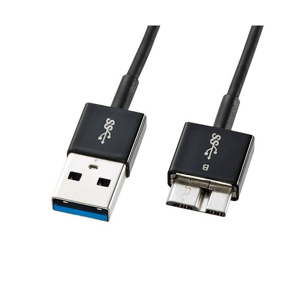 【5個セット】 サンワサプライ USB3.0マイクロケーブル(A-MicroB) 0.3m 超ごく細 KU30-AMCSS03KX5 【 セット販売 まとめ買い 割引 】 パソコン ケーブル ケーブルカバー