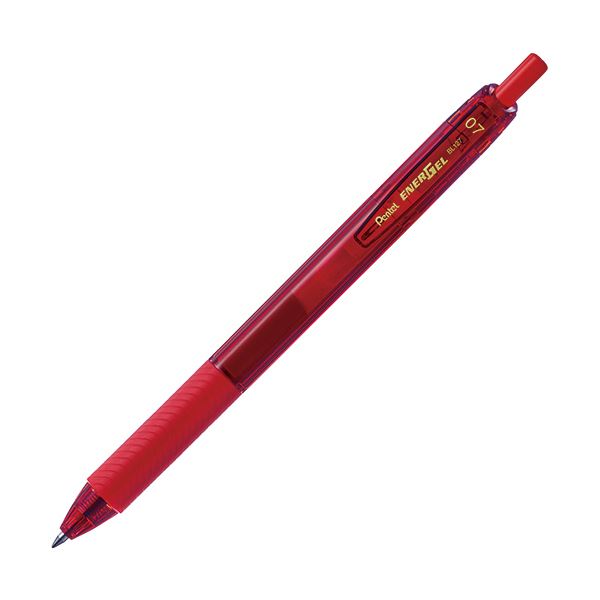 ぺんてる ゲルインキボールペン エナージェルエス 0.7mm 赤 BL127-B 1セット（10本） 【×5セット】 【 セット販売 まとめ買い 割引 オフィス 文房具 文具 業務用 オフィス用品 】 文具 オフィス用品 ペン ボールペン