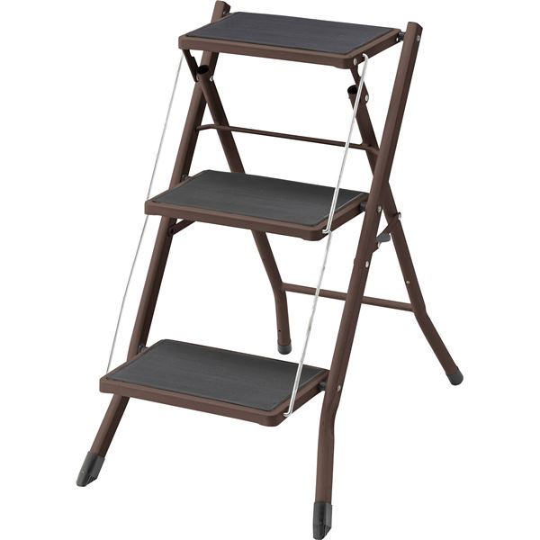 ステップ 脚立 約幅42.5×奥行65.5×高さ68cm ブラウン スチール ステップ台 DIY用品 作業 工具 生活用品 完成品 工事 DIY 工具 踏み台