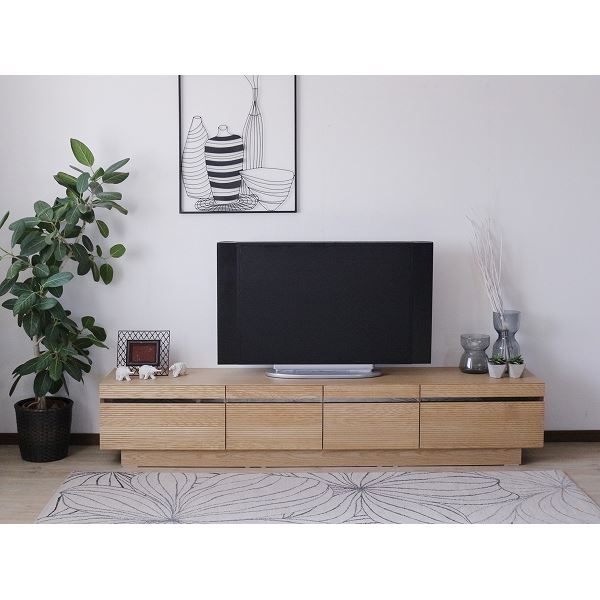 TVボード （ナチュラル） 幅約210cm [完成品］ インテリア・収納 家具 インテリア・家具 ローボード・テレビ台 テレビ台(木製)｜開店20周年 世田谷家具インテリア