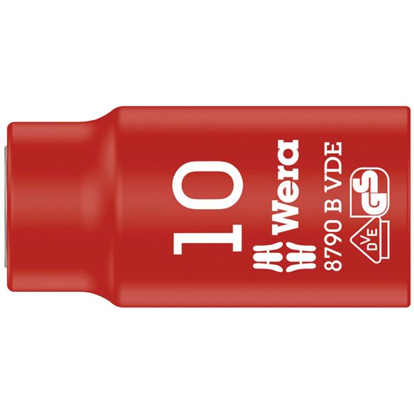 WERA ヴェラ 差込角3 / 8DR 絶縁ソケット 六角サイズ10mm 全長46mm 004954 工具 ツール DIY 作業工具 道具 工事 DIY 工具 作業 建築