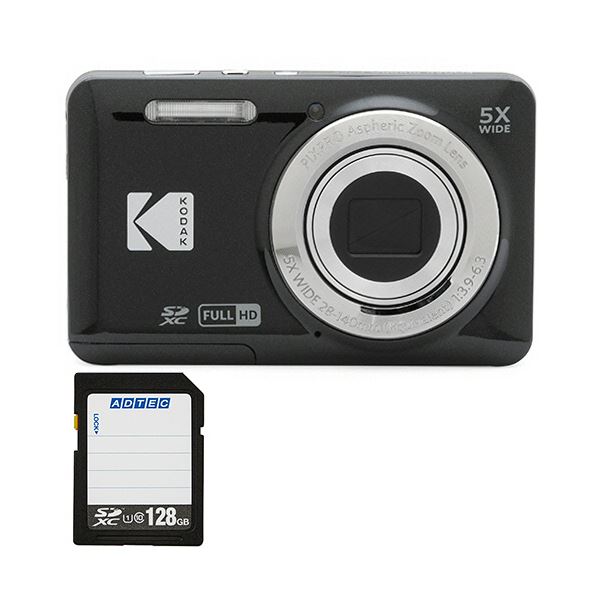 コンパクトデジタルカメラ PIXPRO ブラック FZ55BK2A + 128GB SDXCメモリカード 1セット デジタルカメラ デジカメ カメラ 写真カメラ デジタルカメラ デジタルカメラ