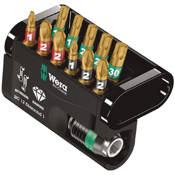WERA ヴェラ 11本組 差込6.35mm Bi-Torsion ダイヤモンドコーティング ビットセット 057421 工具 ツール DIY 作業工具 道具 工事 DIY 工具 ドライバー ドライバー