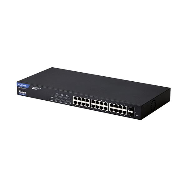 ELECOM エレコム レイヤー2 Giga対応 PoE Webスマートスイッチ RJ-45×24ポート SFP×2ポート EHB-SG2C24F-PL1台