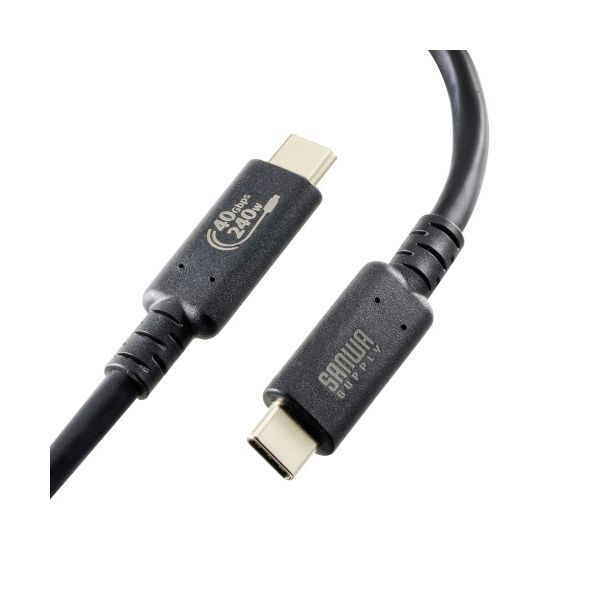 サンワサプライ USB40Gbps（USB4 Gen3）Type-C有線テレビ 1m 黒いこと KU-40GCCPE10 1本