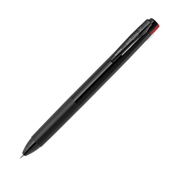 ゼブラ3色ジェルボールペン サラサクリップ3C 0.4mm (軸色:黒) J3JS5-BK 1セット(10本) 文具 オフィス用品 ペン ボールペン