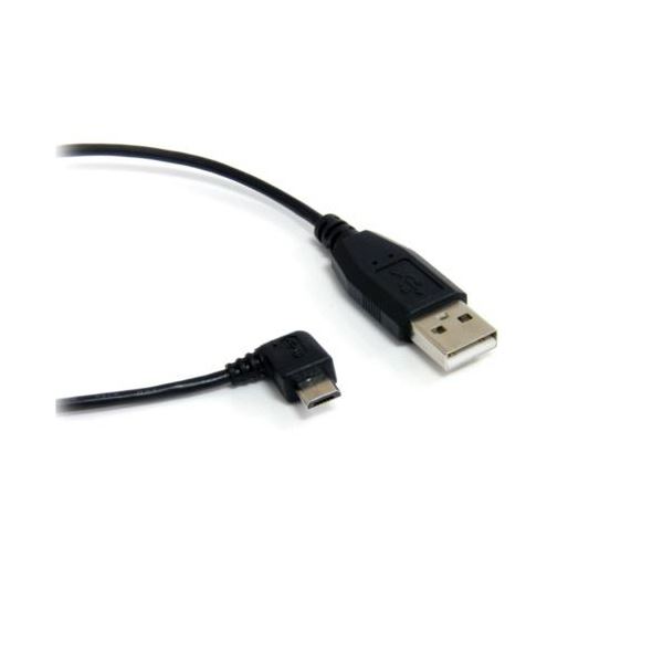 StarTech.com microUSB変換ケーブル 右向きL型 1.8m USB A（オス）ーUSB microB（オス）ブラック UUSBHAUB6RA 1本 【×3セット】 【 セット販売 まとめ買い 割引 】 パソコン ケーブル ケーブルカバー