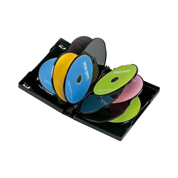 【5個セット】 サンワサプライ DVDトールケース(10枚収納 ・ ブラック) DVD-TW10-01BKNX5 【 セット販売 まとめ買い 割引 】 パソコン DVDケース CDケース Blu-rayケース