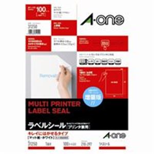 エーワン キレイにはがせるラベルシール / 宛名シール 【A4 / 全面 100枚】 ノーカット 再剥離 マルチタイプ 31250プリンター OA プリンタ用紙