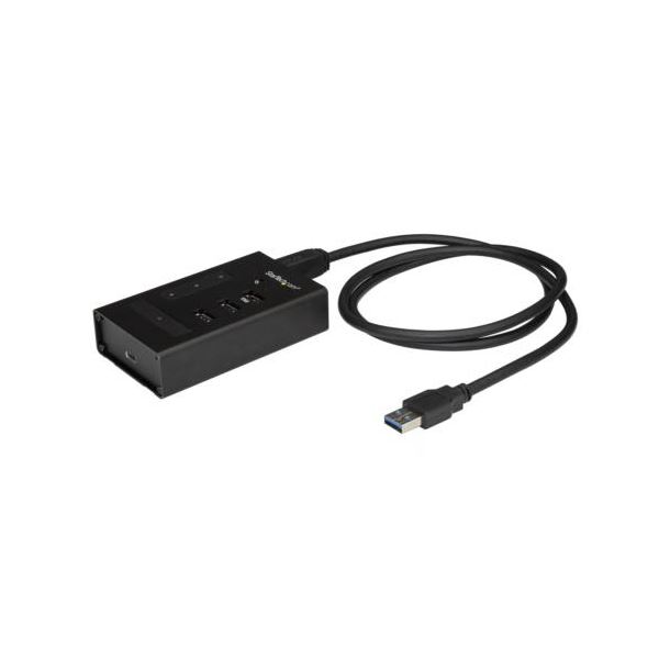StarTech.com 4ポートUSB3.0ハブ 金属ケース USB-A×3口 / C×1口 5Gbps 産業用 ブラックHB30A3A1CST 1個パソコン ハブ