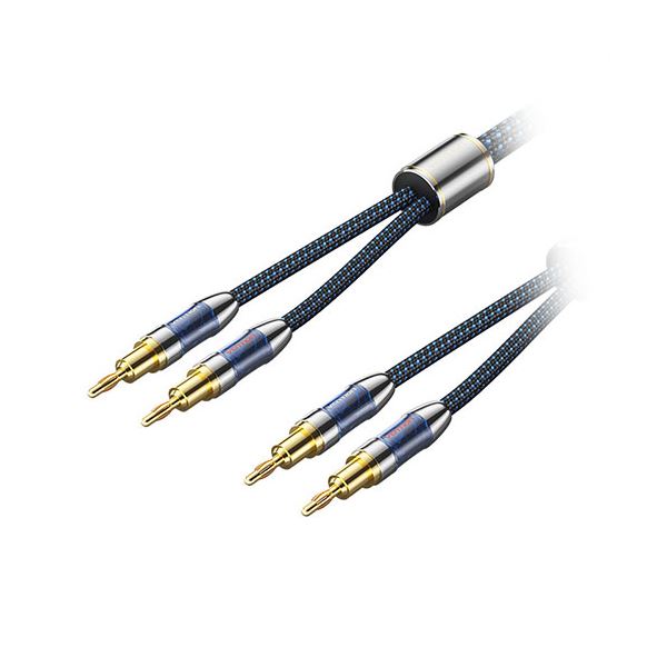 VENTION デュアルバナナプラグ付きスピーカーワイヤー (Hi-Fi) 2M ブルー BL-1184パソコン ネットワーク機器