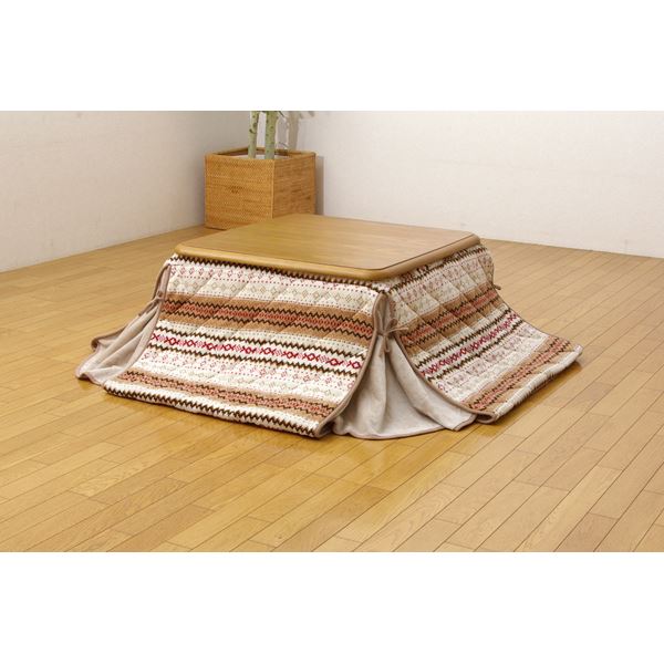 薄掛け こたつ布団 【単品 アイボリー 280×280cm】 折りたたみ収納可 起毛 フランネル ゆったりーな 省スペース 〔リビング〕 (ﾒｰｶｰ名:福岡県 ｲｹﾋｺ） インテリア 家具 こたつ こたつ用掛け布団