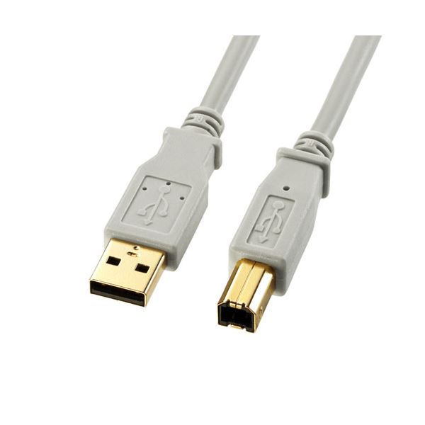 【5個セット】 サンワサプライ USB2.0ケーブル 1m 金コネクタ KU20-1HK2X5 【 セット販売 まとめ買い 割引 】 パソコン ケーブル ケーブルカバー