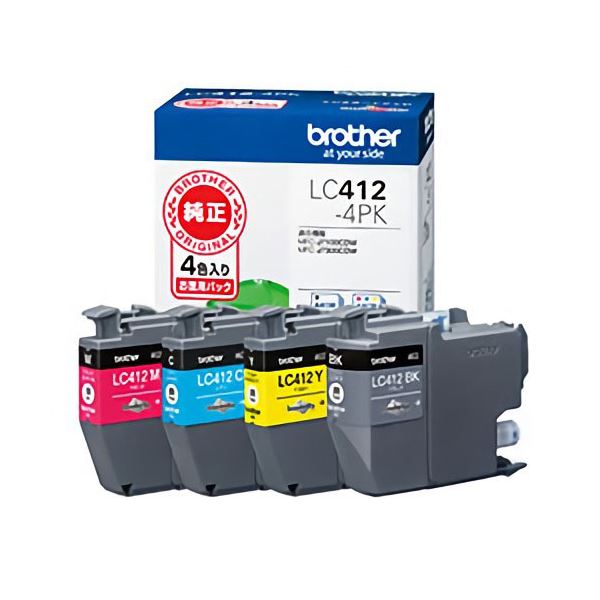 ブラザー インクカートリッジ 4色パック LC412-4PK PC プリンター インク インクカートリッジ トナー インク カートリッジ ブラザー(BROTHER)用