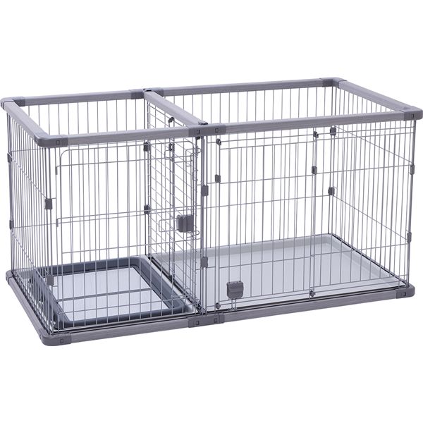 ペティオ 犬用 室内用便器のしつけが出来る ドッグルームサークルPlus 薄墨色 広広とした 愛玩動物住かかわり合い備品【代引不可】