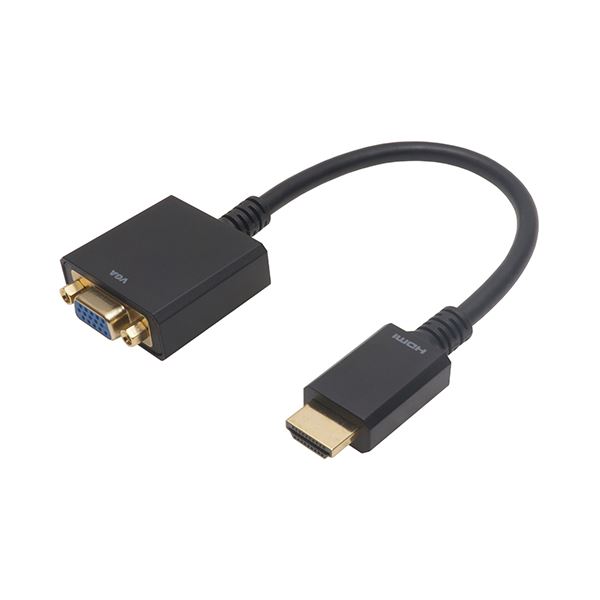 【3セット】 ホーリック HDMI→VGA変換アダプタ 15cm HDMIオス to VGAメス HAVGF-707BBX3 【 セット販売 まとめ買い 割引 】 パソコン ケーブル ケーブルカバー
