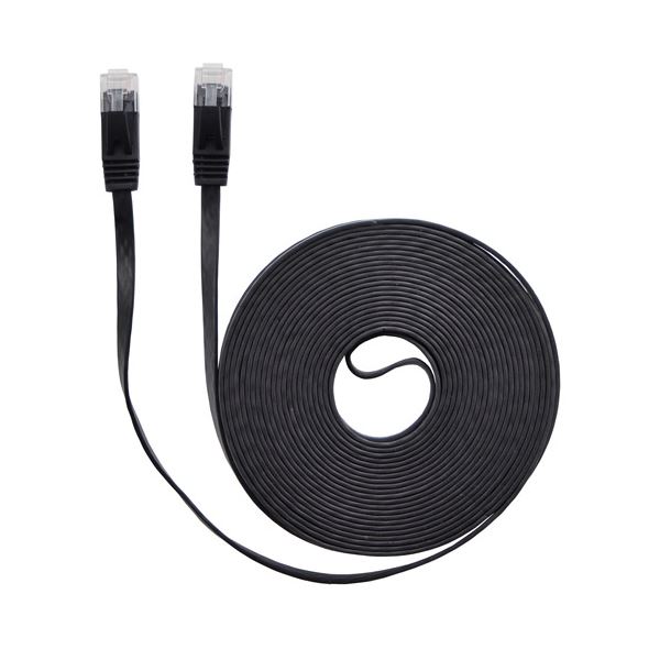 LANケーブル フラット CAT6 10m 黒 AS-CAPC005 【×5セット】 【 セット販売 まとめ買い 割引 】 パソコン ケーブル ケーブルカバー LANケーブル