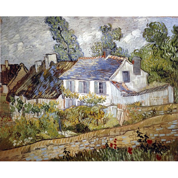 世界の名画シリーズ、プリハード複製画 ヴィンセント・ヴァン・ゴッホ作 「オーヴェールの家々」（額縁付）【代引不可】｜開店20周年 世田谷家具インテリア
