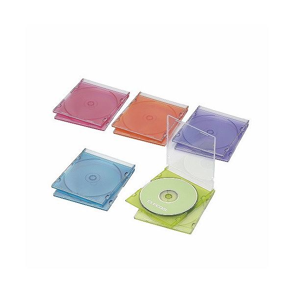 ELECOM エレコム Blu-ray / DVD / CDケース(スリム / PS / 1枚収納) CCD-JSCS10ASO【×10セット】 【 セット販売 まとめ買い 割引 】 パソコン DVDケース CDケース Blu-rayケース