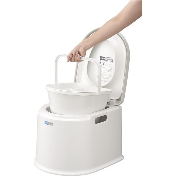 ポータブルトイレ / 簡易トイレ 【P型】 液ダレ防止付きポット 日本製 〔携帯トイレ 介護用品 防災 非常用〕 非常用 防災グッズ トイレ